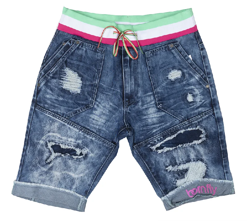 BORN FLY DENIM SHORTS MED STONE WASH - 1904D3405