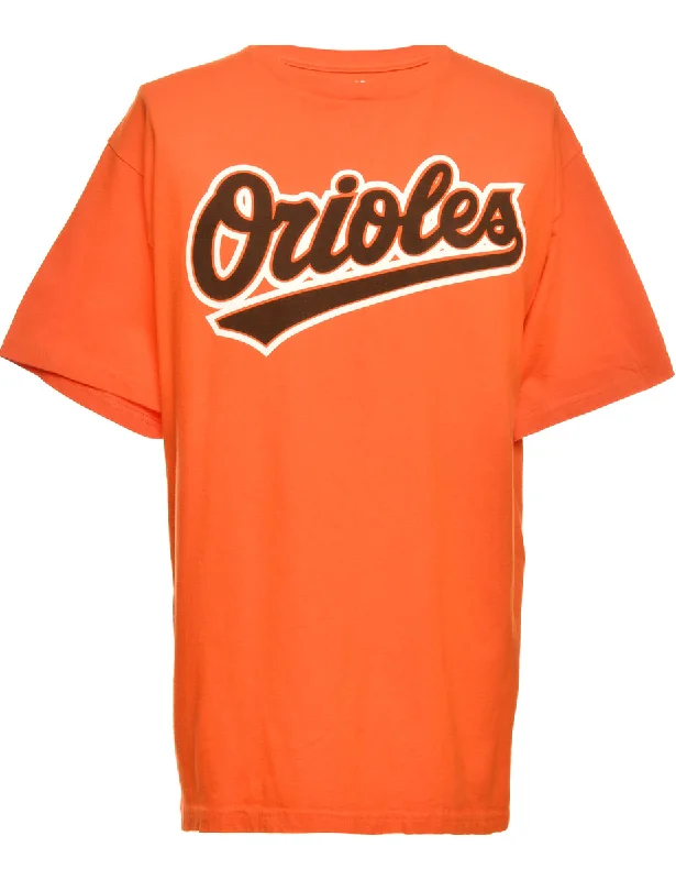 Orioles Orange Majestic Sports T-shirt - L