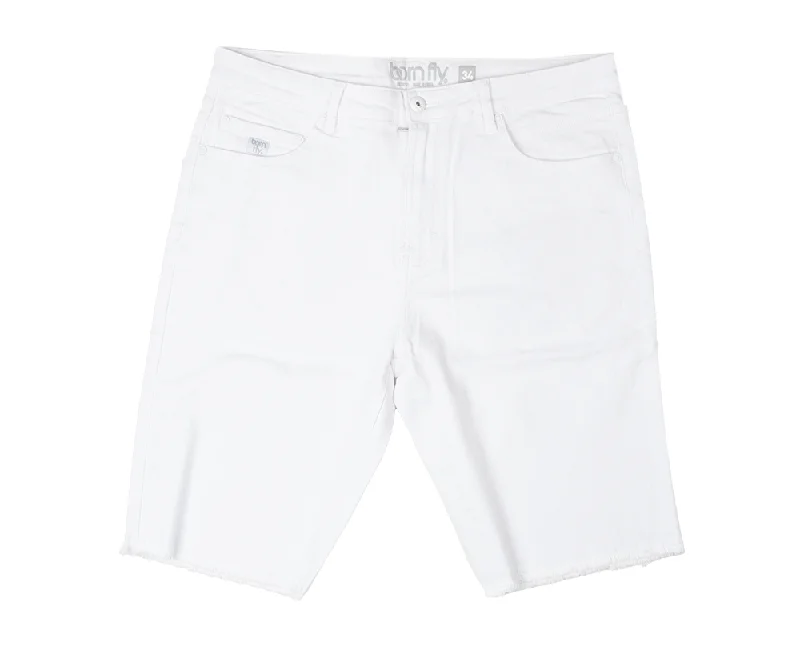 BORN FLY DENIM SHORTS WHITE - 2305D4734