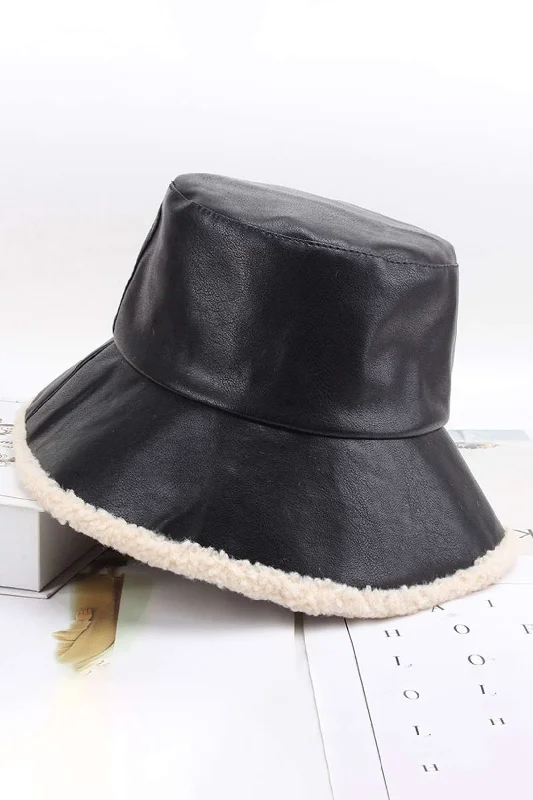 Faux Leather Bucket Hat