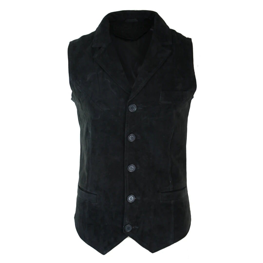 Men's Suede Leather Vest Tan Brown Black Wine Waistcoat