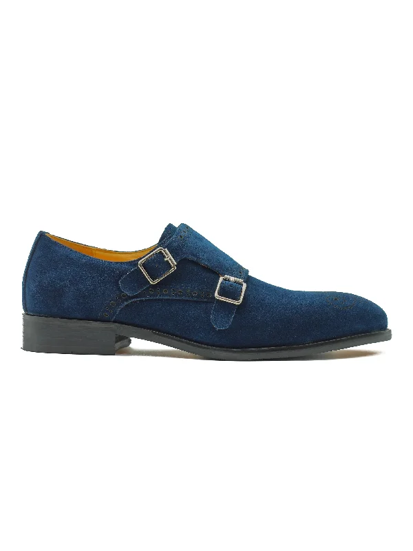 BLUE SUEDE DOUBLE MONK SHOES