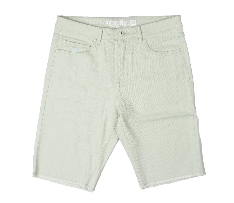 BORN FLY DENIM SHORTS SAGE - 2305D4734