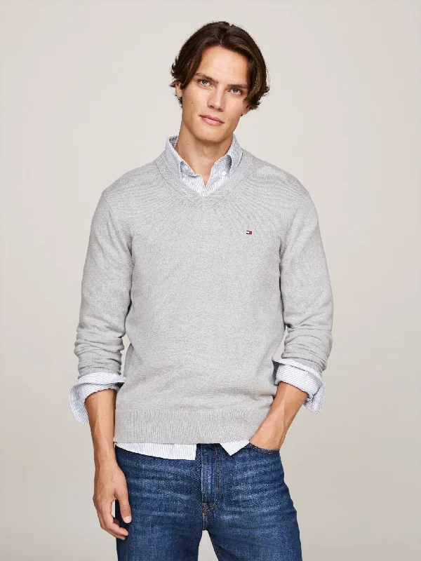 Tommy Hilfiger Cotton Cashmere V Neck Jumper