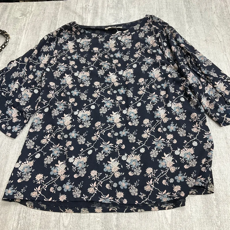 Top Long Sleeve By Loft In Floral Print, Size: Xl