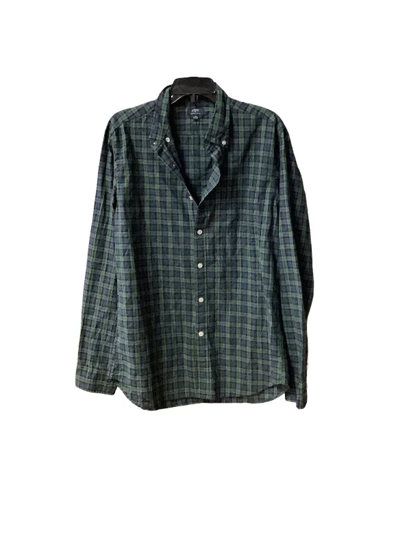 Top Long Sleeve By J. Crew In Plaid Pattern, Size: M