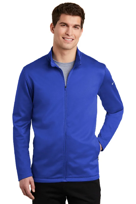 Nike Mens Therma-Fit Moisture Wicking Fleece Full Zip Sweatshirt w/ Pockets - Game Royal Blue