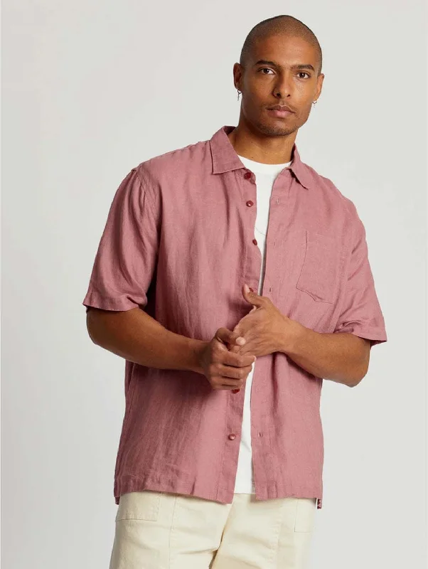 Seb Men's Organic Linen Shirt | Dusty Pink