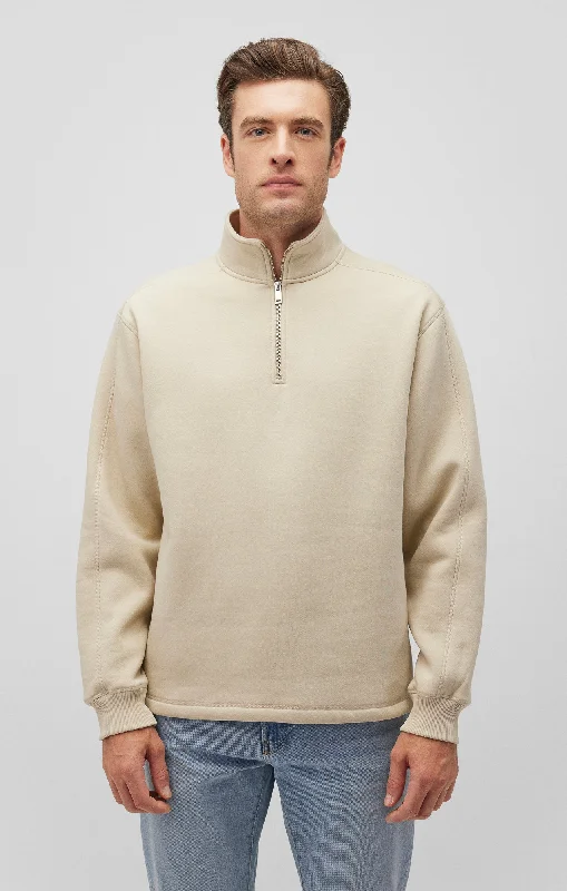 QUARTER ZIP SWEATSHIRT IN PELICAN