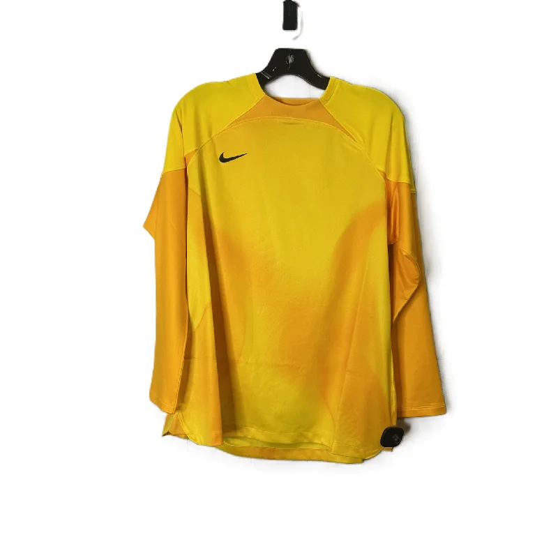 Athletic Top Long Sleeve Crewneck By Nike Apparel In Yellow, Size: Xl