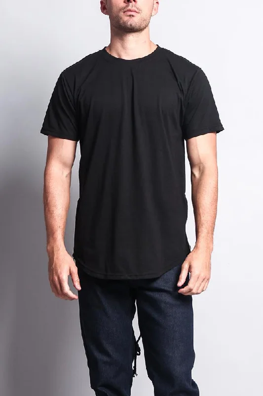 Fishtail Long Length Curved Hem T-Shirt