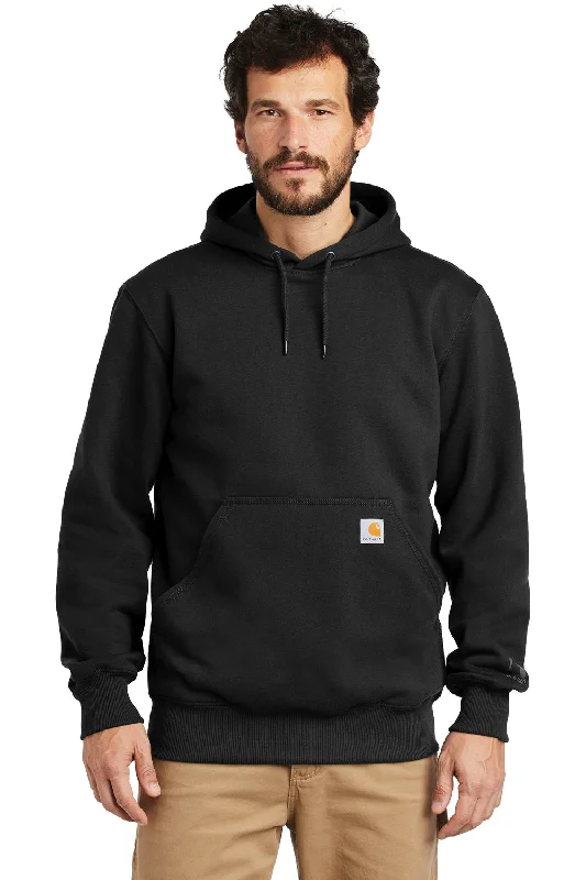 Carhartt Mens Paxton Rain Defender Water Resistant Hooded Sweatshirt Hoodie w/ Pouch Pocket - Black