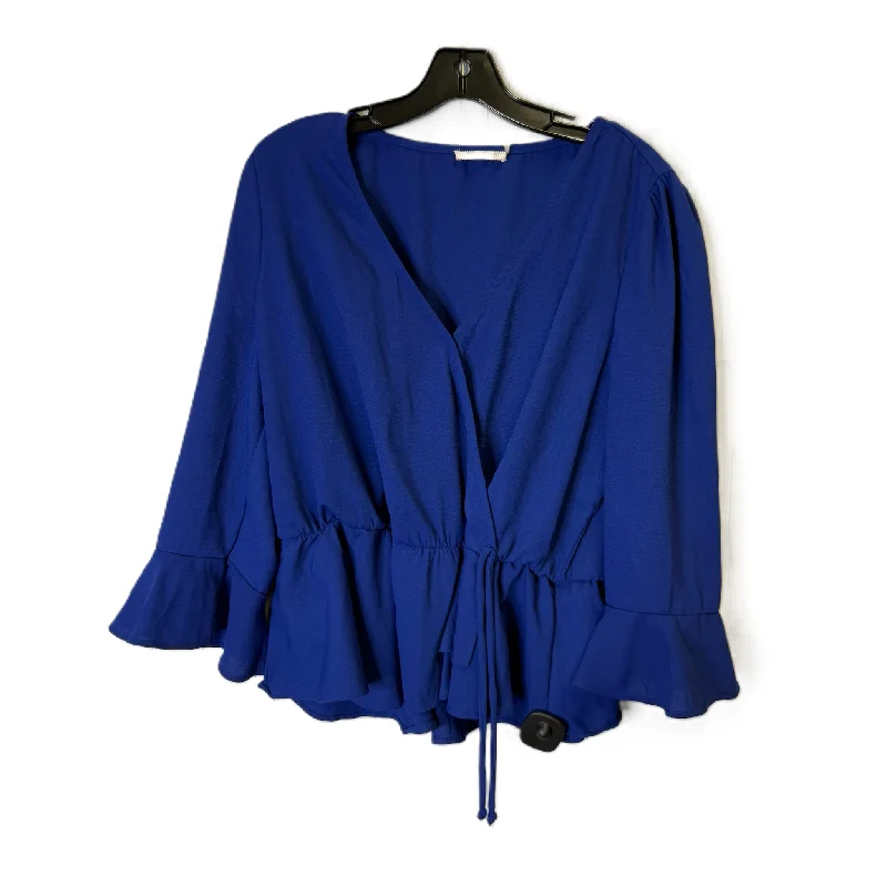 Top Long Sleeve By Mi Ami In Blue, Size: Xl