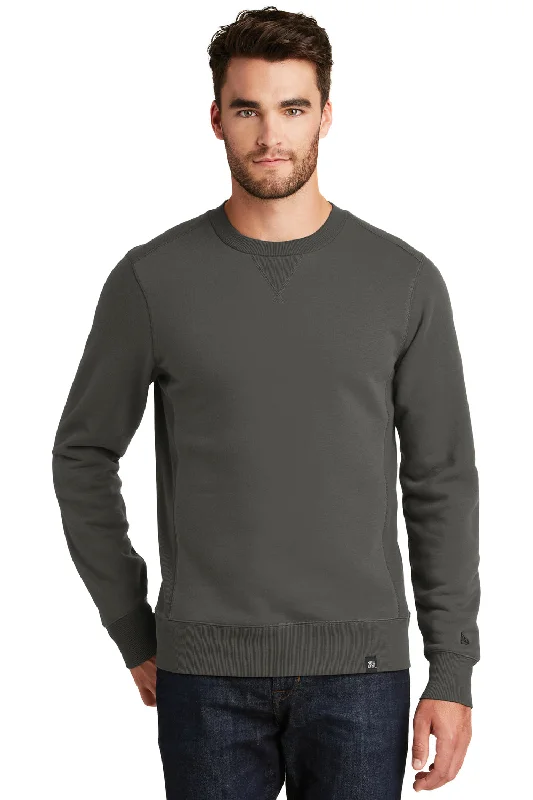 New Era Mens Sueded French Terry Crewneck Sweatshirt - Graphite Grey