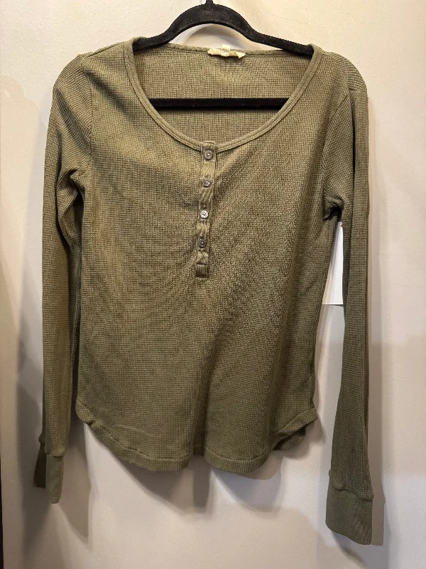 Top Long Sleeve By Madewell In Green, Size: S