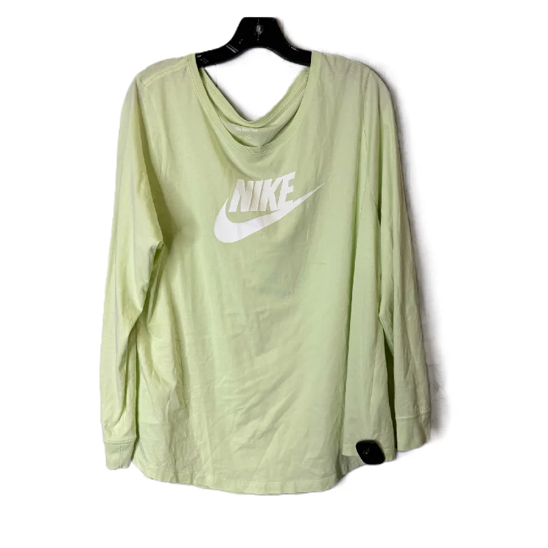 Athletic Top Long Sleeve Crewneck By Nike Apparel In Green, Size: 1x