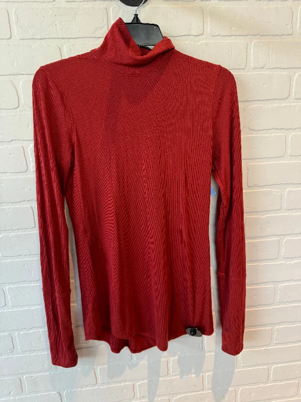 Athletic Top Long Sleeve Crewneck By Lululemon In Orange, Size: S