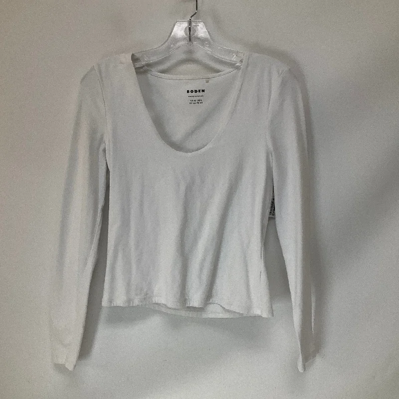 Top Long Sleeve Basic By Boden In White, Size: M