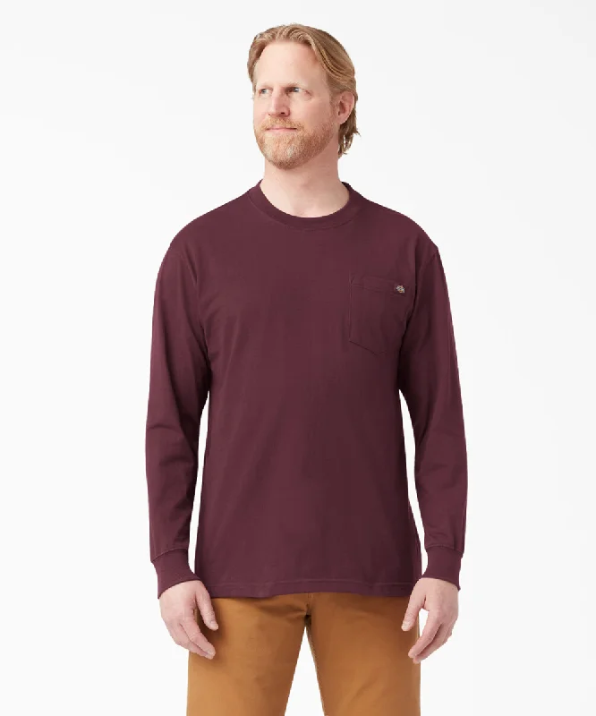 Dickies Heavyweight Long Sleeve Pocket T-shirt - Burgundy