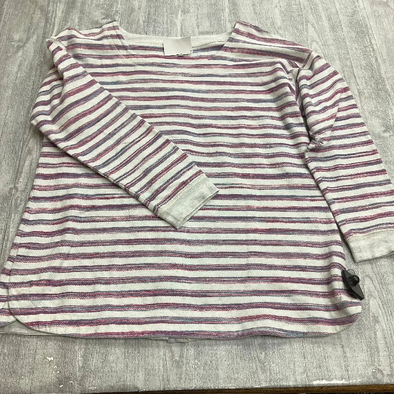 Top Long Sleeve By Talbots In Striped Pattern, Size: L