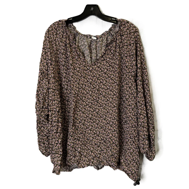 Top Long Sleeve By Old Navy In Floral Print, Size: 3x