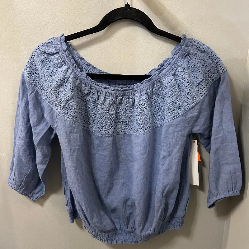 Top Long Sleeve By Aerie In Blue, Size: S