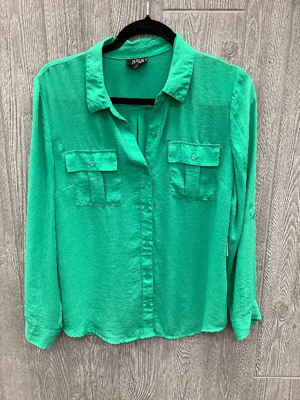 Top Long Sleeve By Ana In Green, Size: Lp