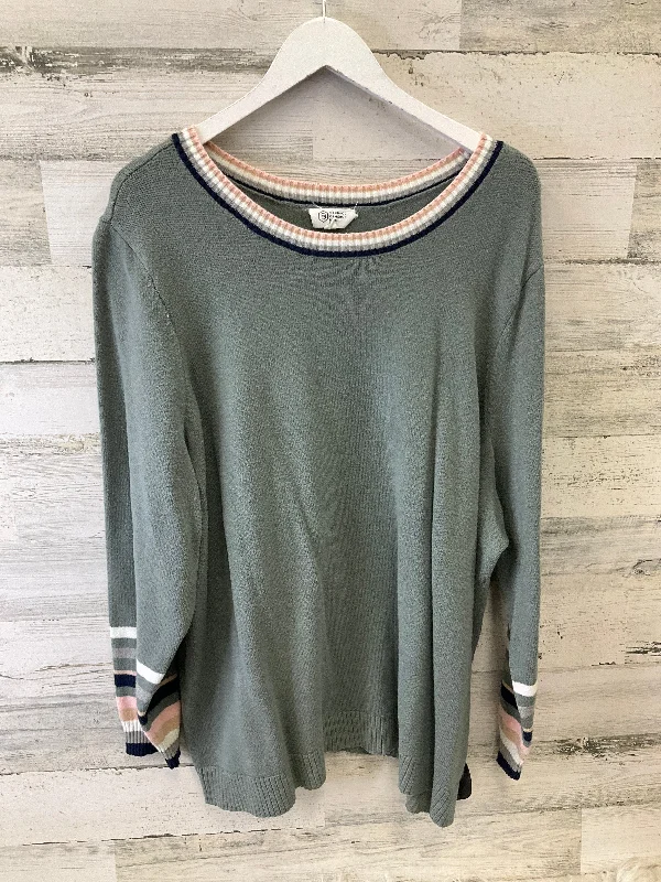 Top Long Sleeve By Clothes Mentor In Green, Size: 3x