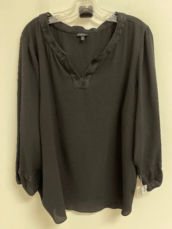 Top Long Sleeve By Talbots In Black, Size: 3x