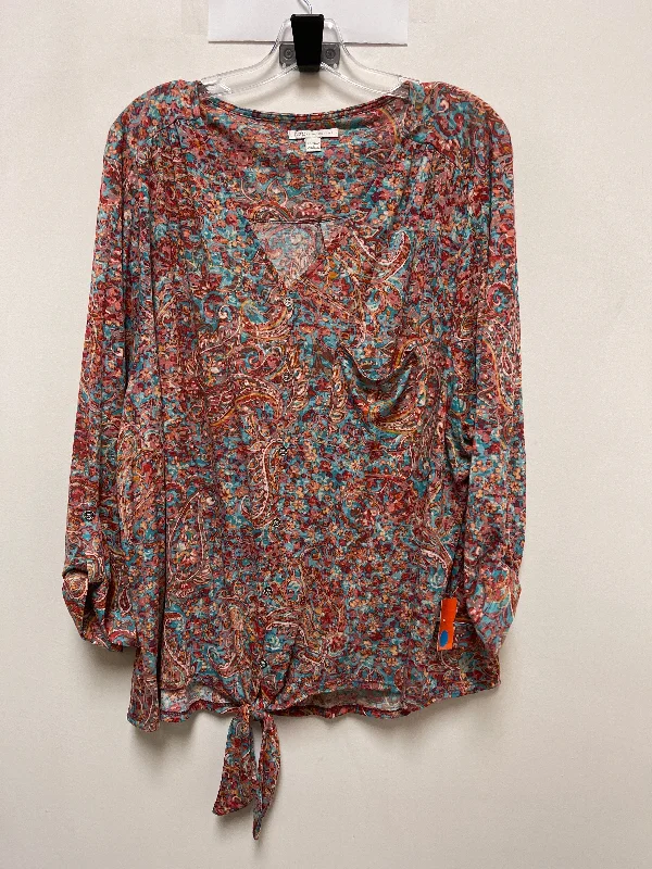 Top Long Sleeve By Cato In Multi-colored, Size: 4x