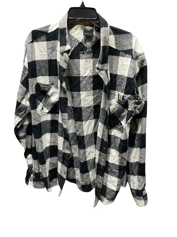 Top Long Sleeve By Harley Davidson In Plaid Pattern, Size: Xl