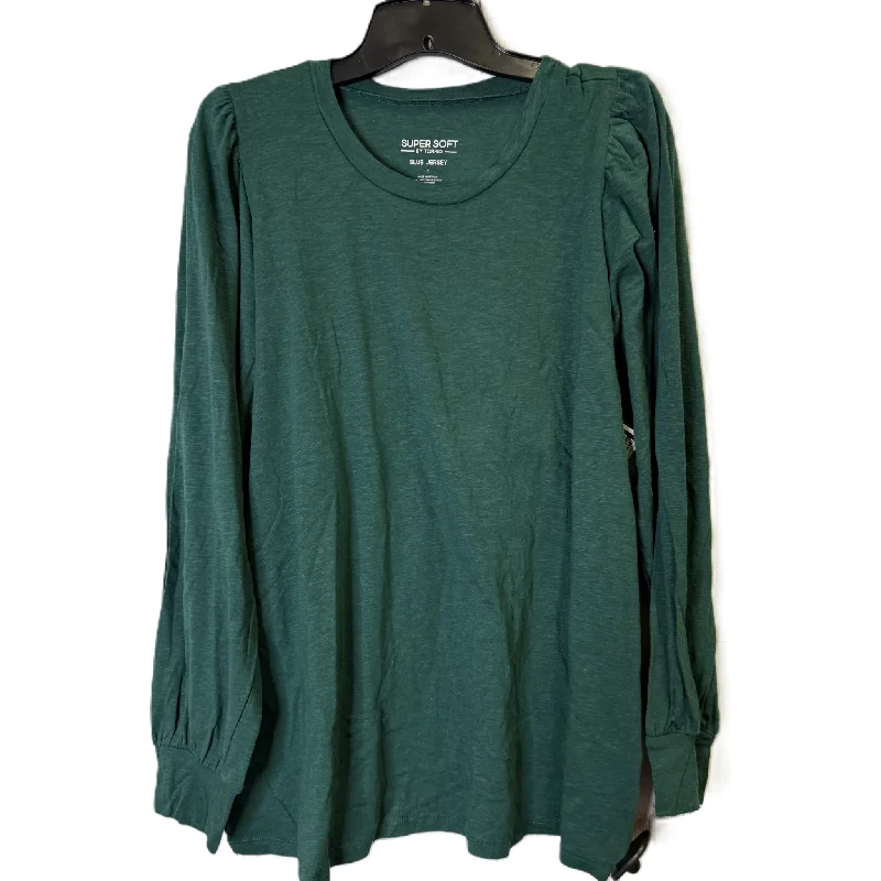 Top Long Sleeve By Torrid In Green, Size: 1x