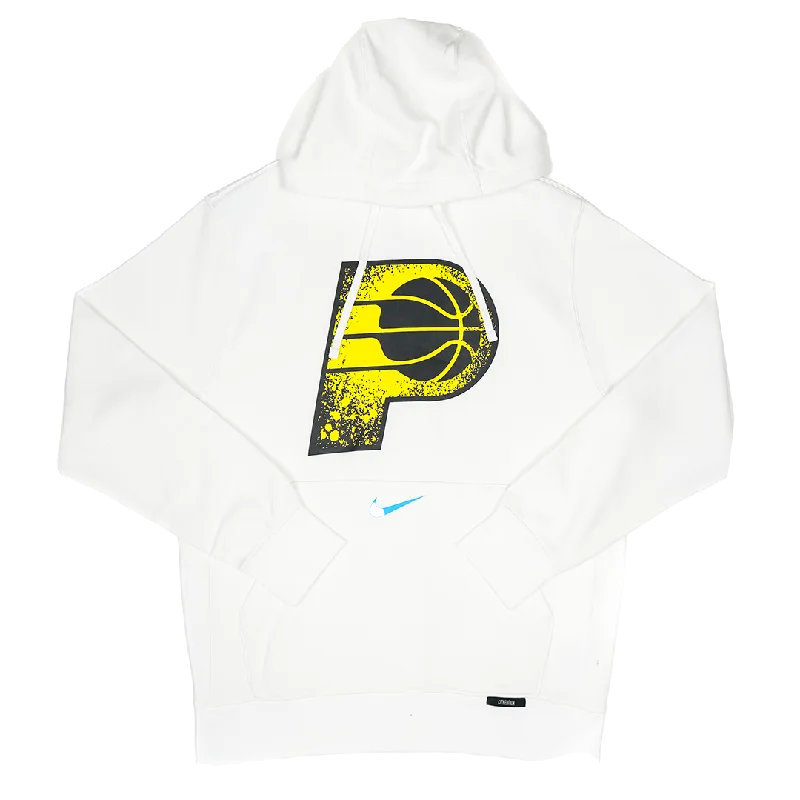 Adult Indiana Pacers 24-25' CITY EDITION Primary Logo Hooded Sweatshirt in White by Nike