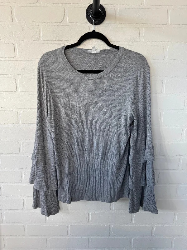 Top Long Sleeve By Bp In Grey, Size: L