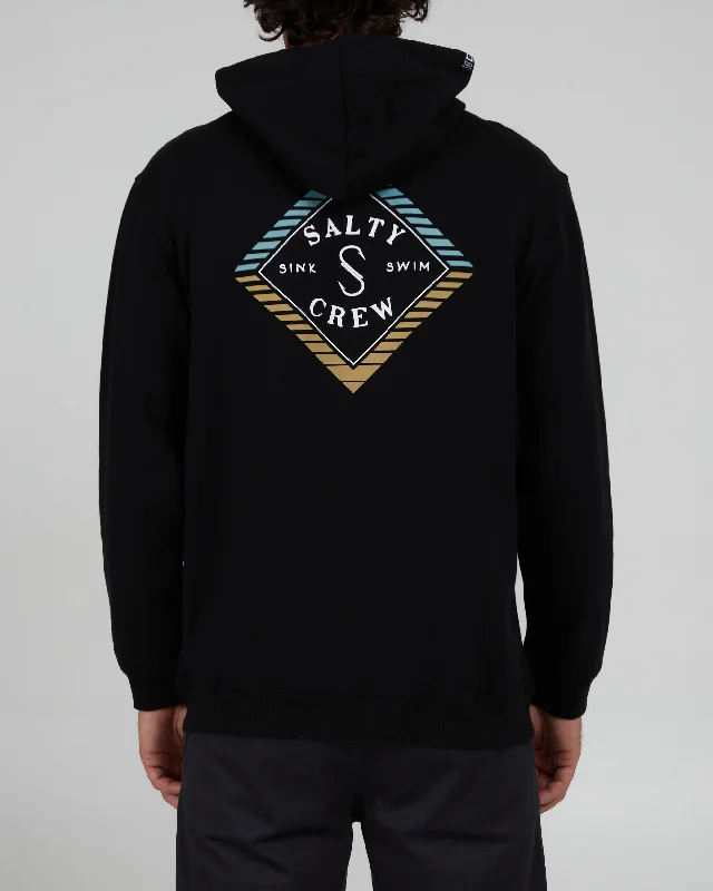 Faded Zip Fleece Hoodie - Black