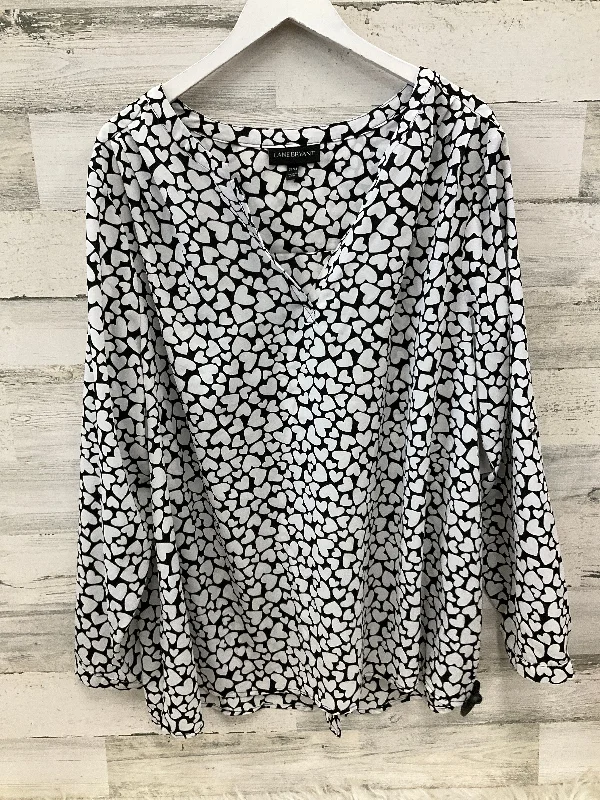 Top Long Sleeve By Lane Bryant In Black & White, Size: 3x