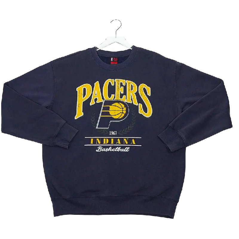 Adult Indiana Pacers Collegiate Crest Crewneck Sweatshirt in Navy by UNK