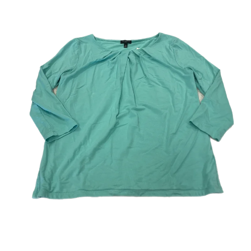 Top 3/4 Sleeve By Talbots In Teal, Size:Sp