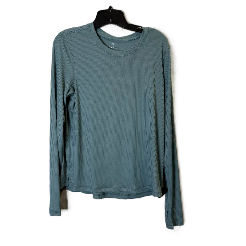 Athletic Top Long Sleeve Crewneck By Danskin In Blue, Size: M