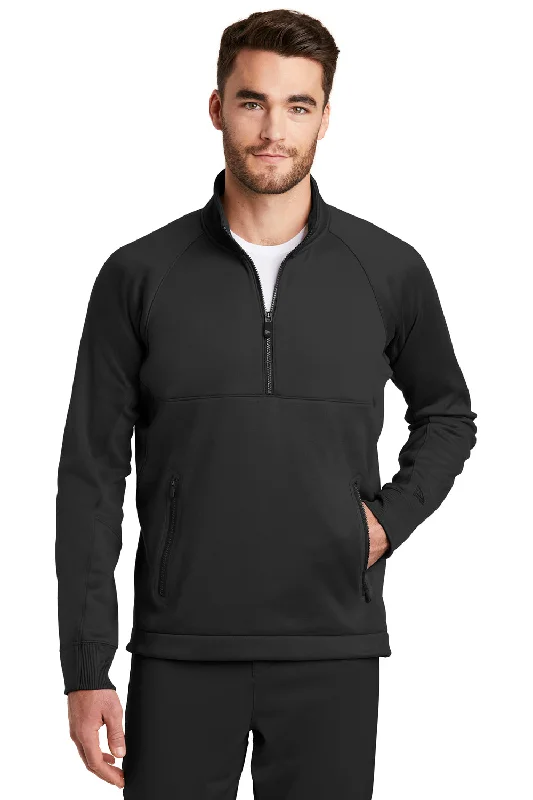 New Era Mens Venue Moisture Wicking Fleece 1/4 Zip Sweatshirt w/ Pockets - Black