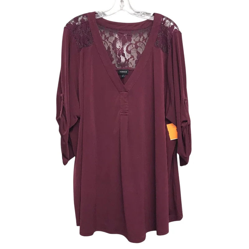 Top Ls By Torrid In Maroon, Size:4X