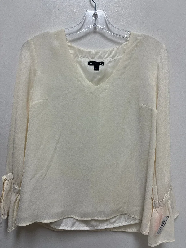 Top Long Sleeve By J. Crew In Cream, Size: Xs