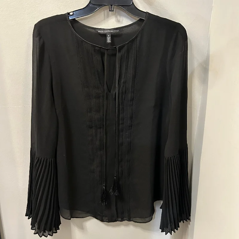 Top Long Sleeve By White House Black Market In Black, Size: M