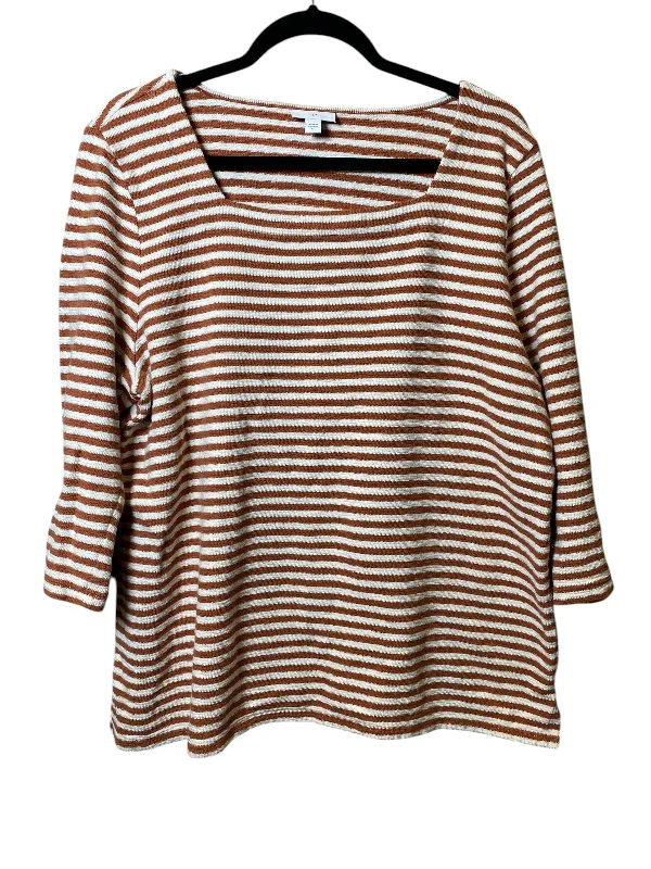 Top 3/4 Sleeve By J. Jill In Striped Pattern, Size: Xl