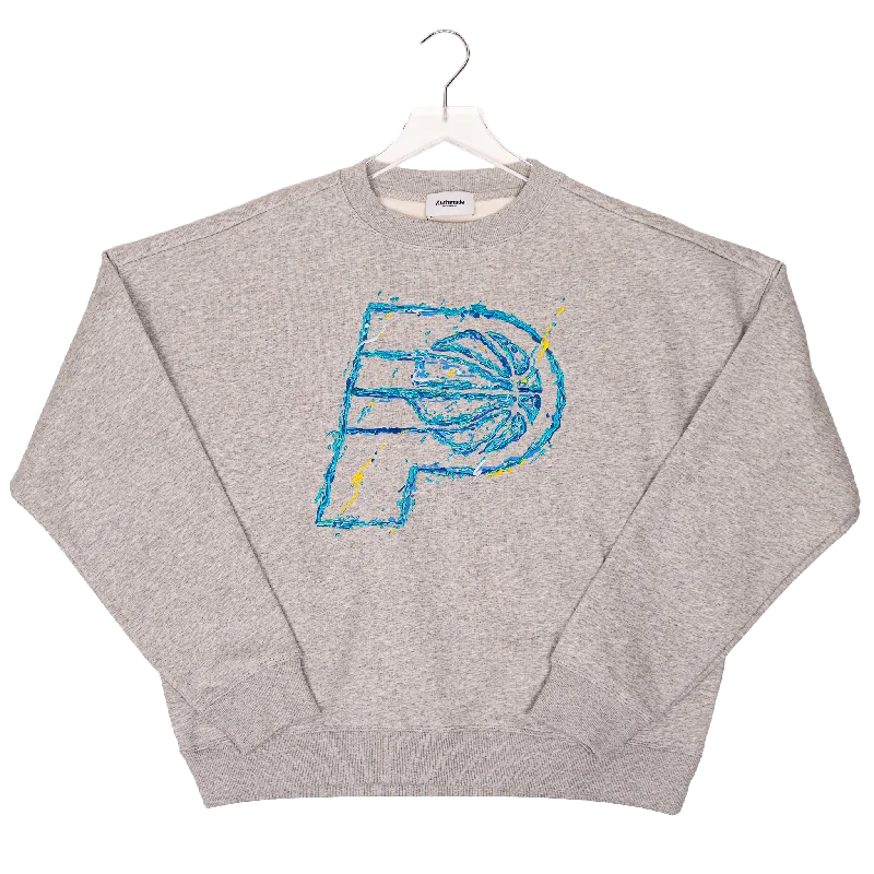 Adult Indiana Pacers 24-25' CITY EDITION Paint Splatter Crewneck Sweatshirt in Grey by Authmade