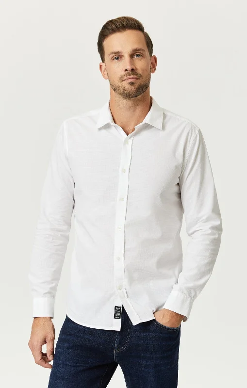 BUTTON-UP LONG SLEEVE SHIRT IN WHITE