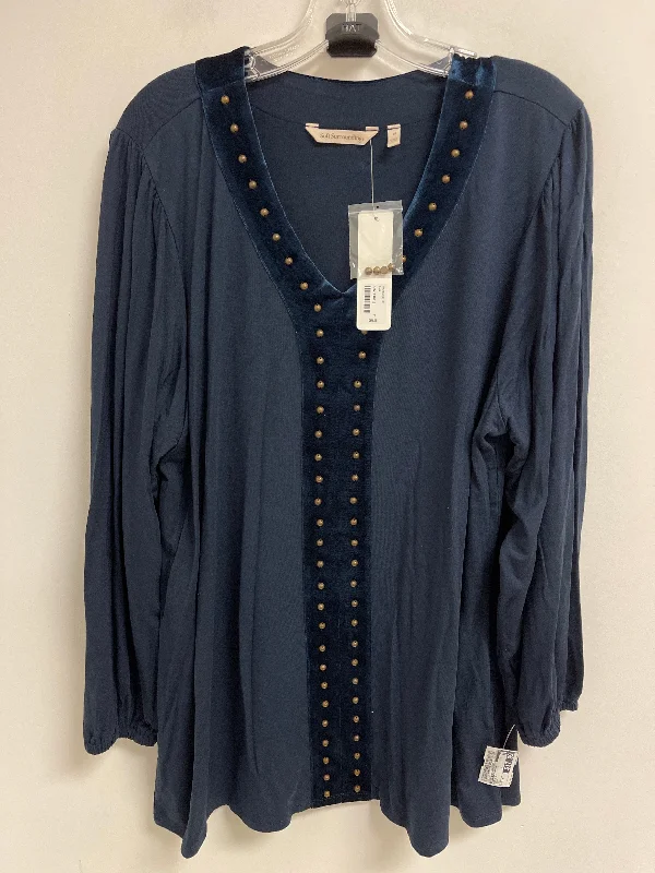 Tunic Long Sleeve By Soft Surroundings In Navy, Size: 1x