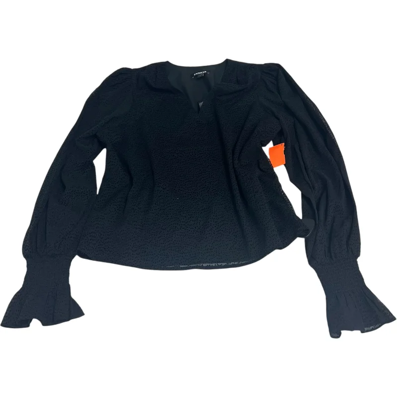 Top Long Sleeve By Express In Black, Size: S