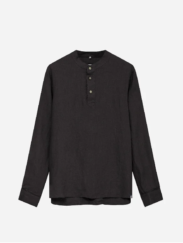 Elijah Men's Linen Top | Black