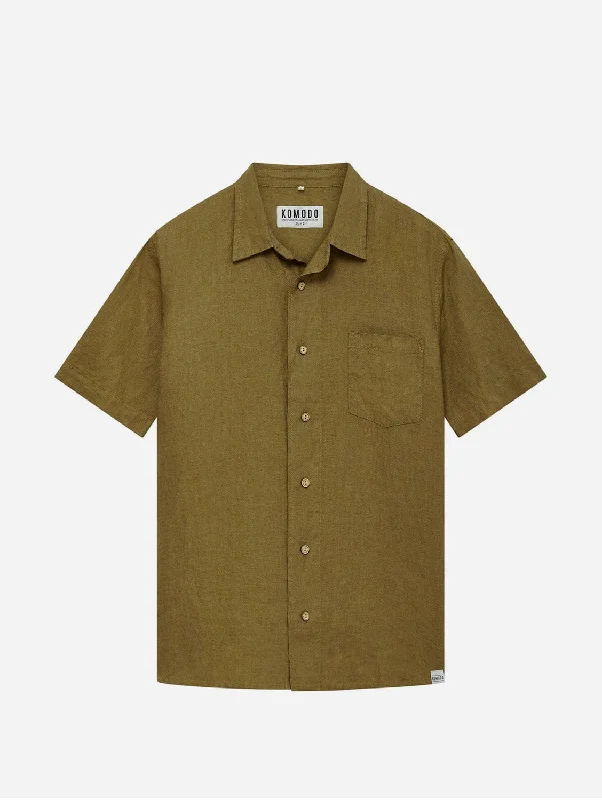 Dingwalls Men's Linen Shirt | Khaki